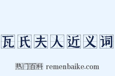 瓦氏夫人近义词是什么意思的图片